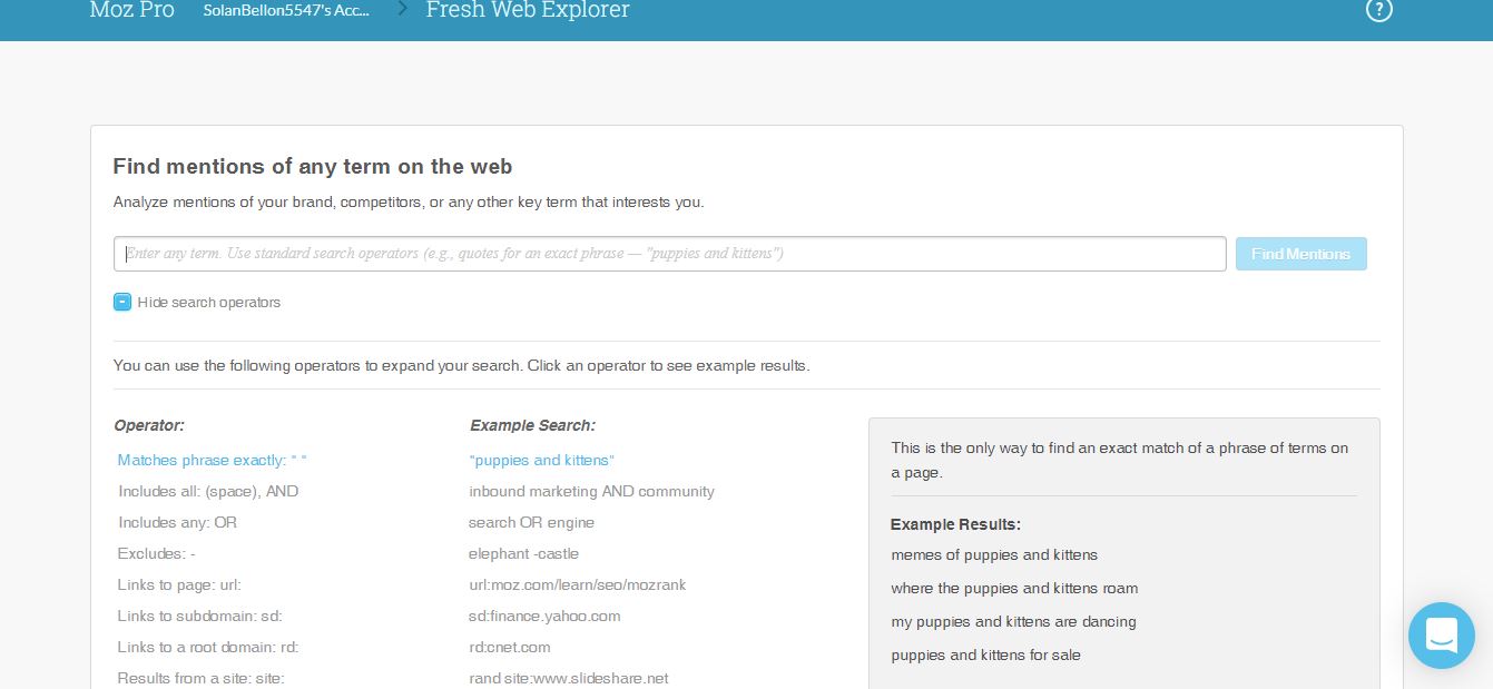 Moz Keyword Explorer