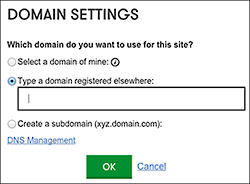 Domain setting of website