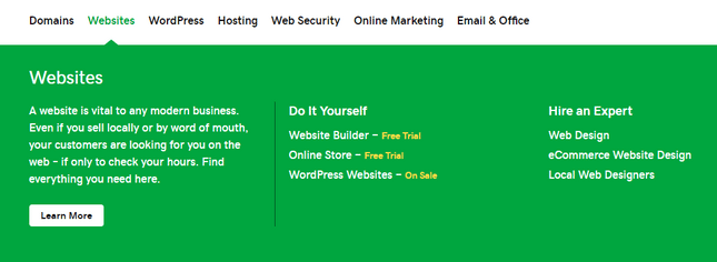 choose type of website