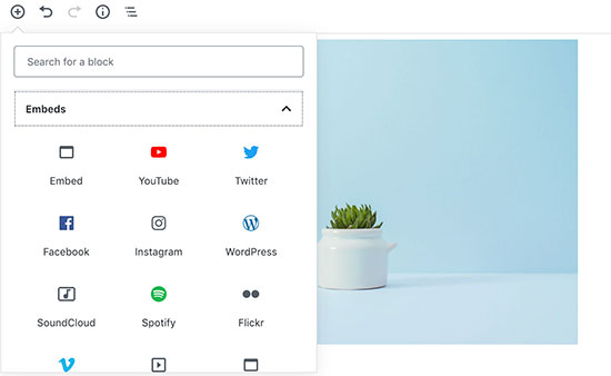 WordPress Gutenberg embeds videos