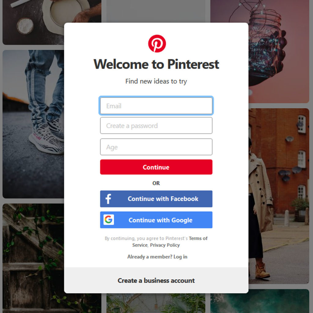 Pinterest Sign Up