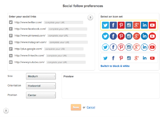 Add social links on linkedin business page