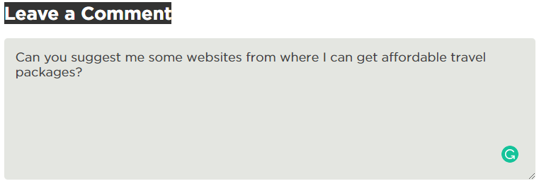 Irrelevant comment in blog commenting