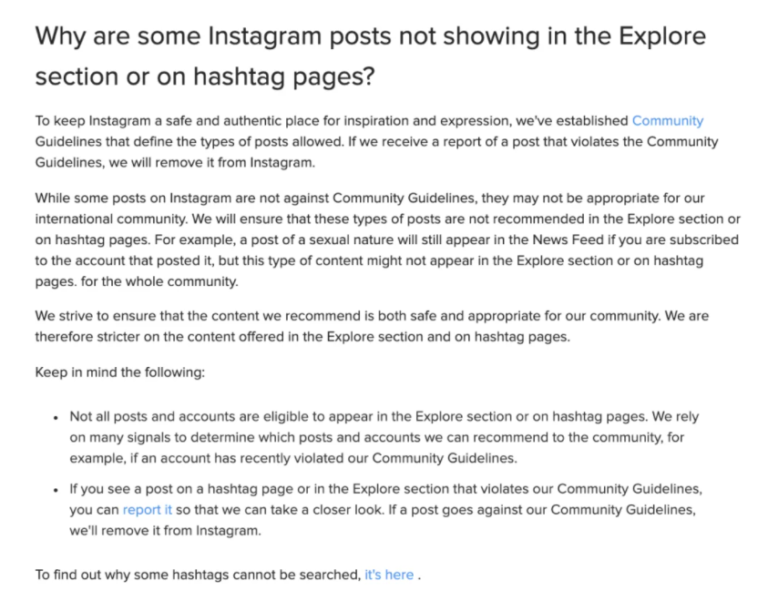 Instagram Shadowban Test and Prevent it