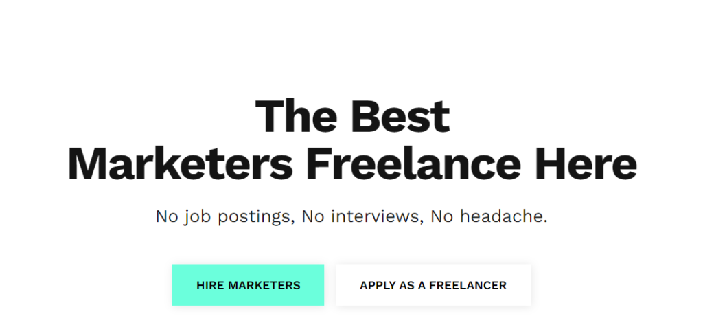 marketerhire marketing freelancer site