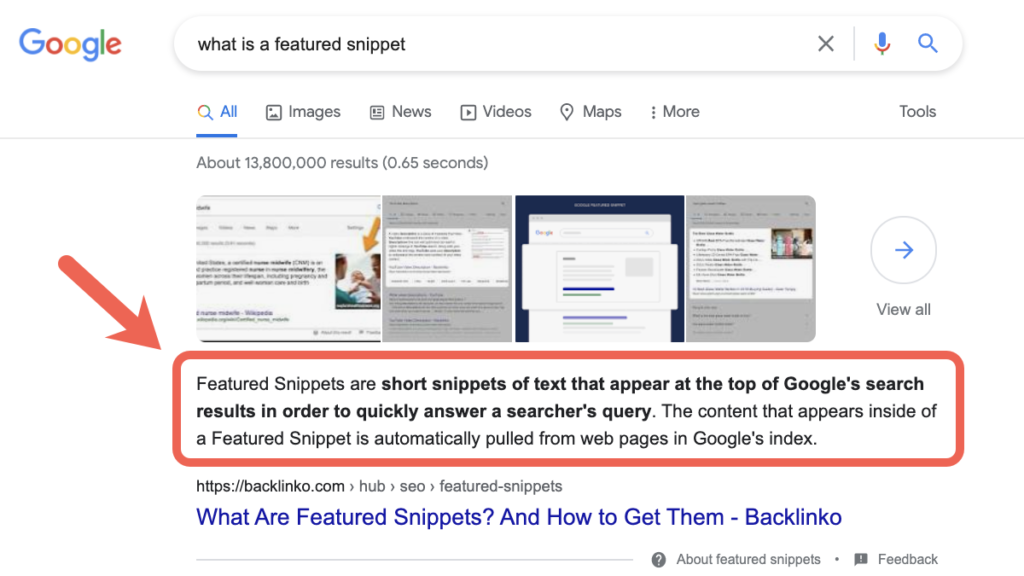 featured snippet