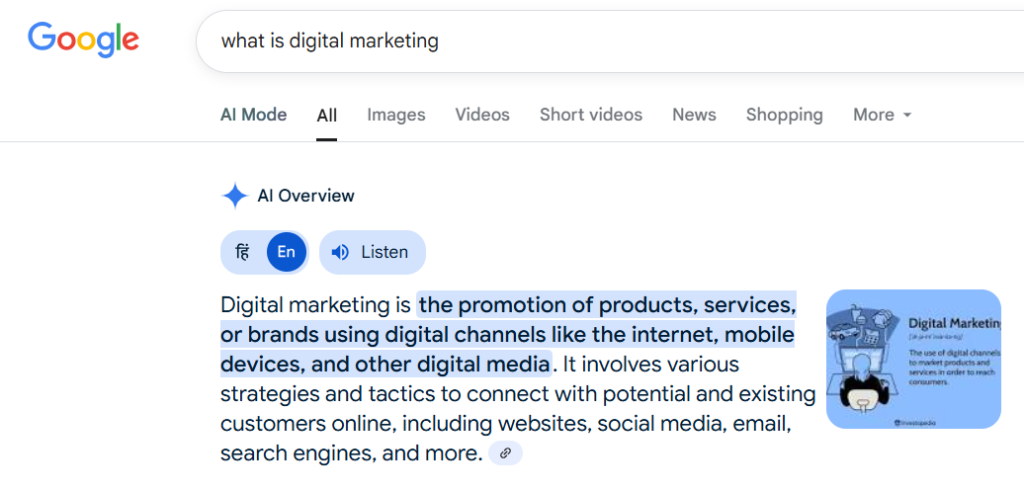 AI overview SERP features